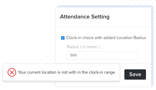 attendace geo location restrictions